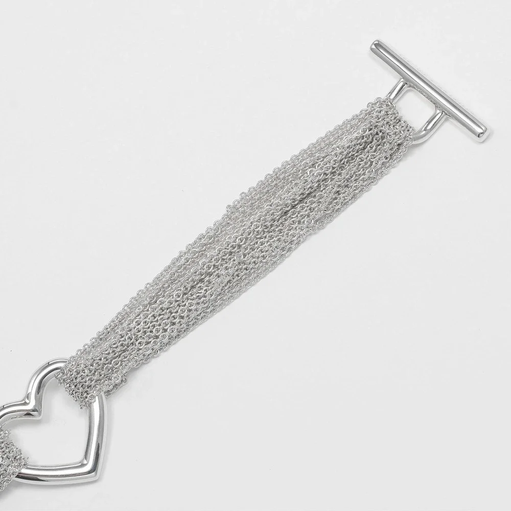 TIFFANY Silver Heart Charm Bracelet